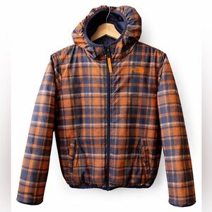 The North Face Boys Hooded Jacket ReversibleWinter Coats Snowsuits 14/16 navy